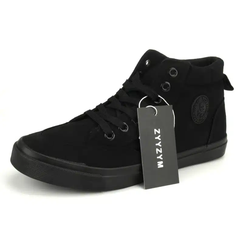 ZYYZYM Men Canvas Shoes Spring Autumn 2018 Lace-up High Style Black Fashion Flats Youth Students Shoes Hot Sale 7