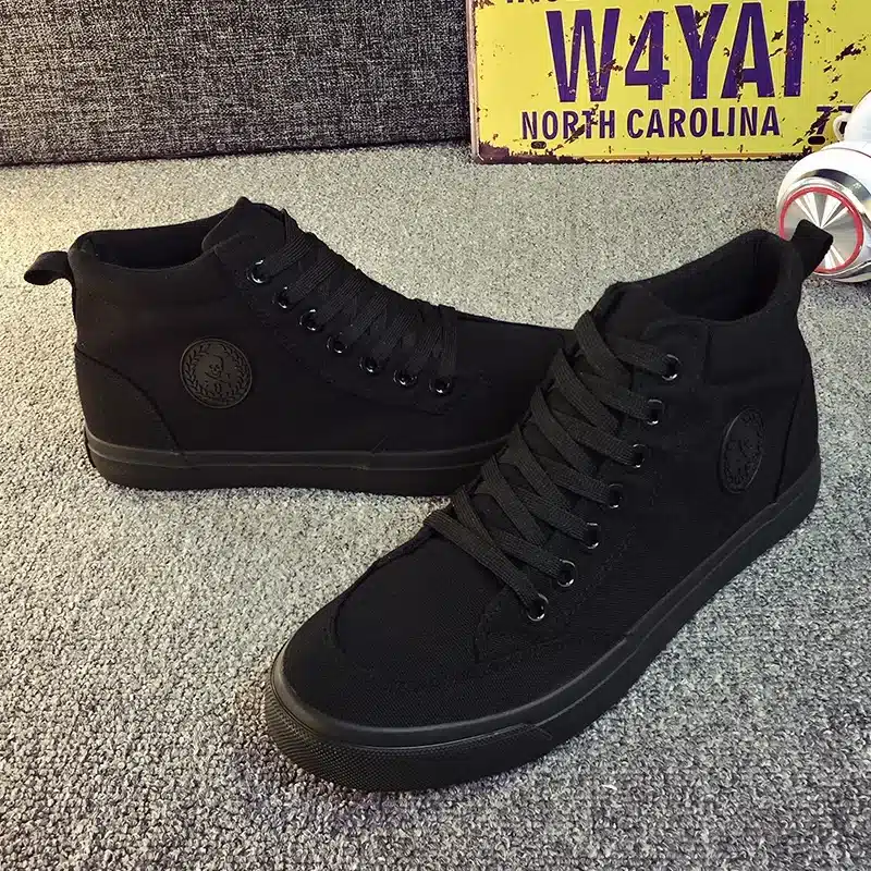 ZYYZYM Men Canvas Shoes Spring Autumn 2018 Lace-up High Style Black Fashion Flats Youth Students Shoes Hot Sale 14