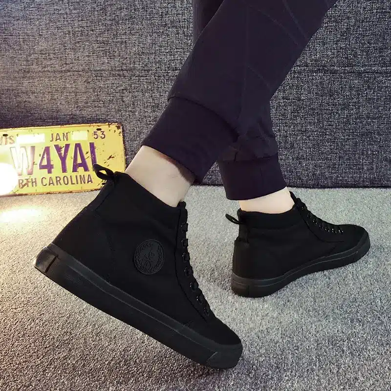 ZYYZYM Men Canvas Shoes Spring Autumn 2018 Lace-up High Style Black Fashion Flats Youth Students Shoes Hot Sale 16