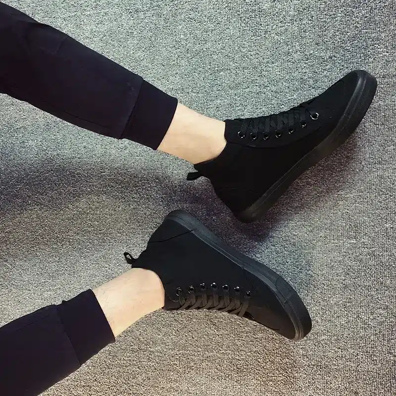 ZYYZYM Men Canvas Shoes Spring Autumn 2018 Lace-up High Style Black Fashion Flats Youth Students Shoes Hot Sale 19