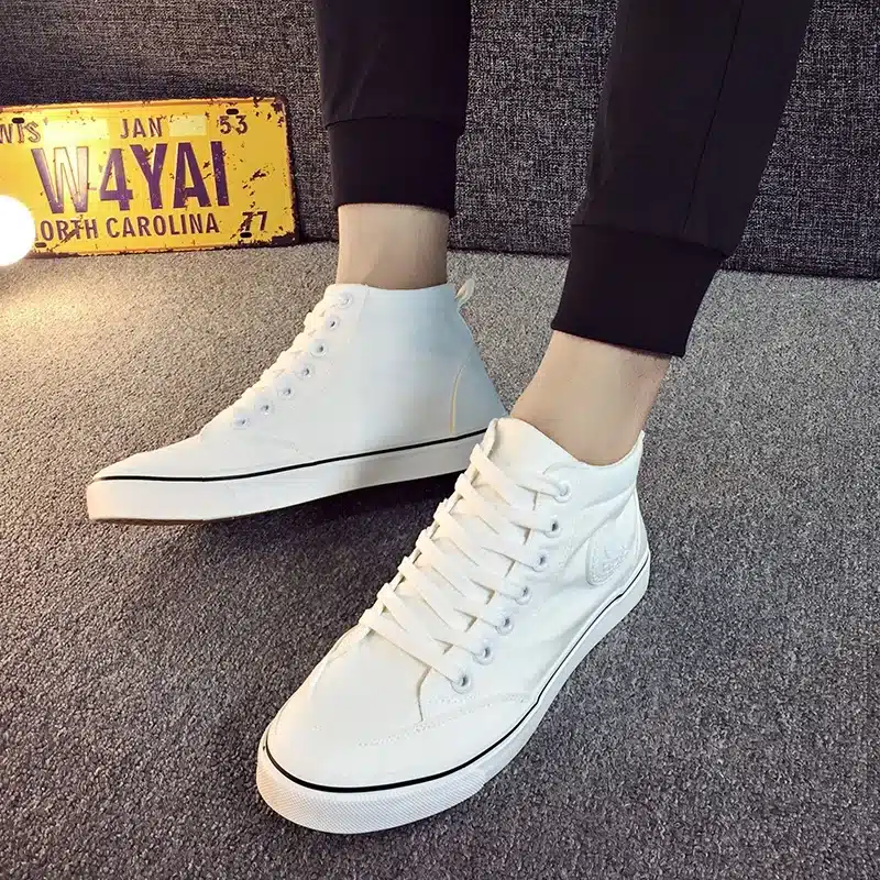 ZYYZYM Men Canvas Shoes Spring Autumn 2018 Lace-up High Style Black Fashion Flats Youth Students Shoes Hot Sale 22