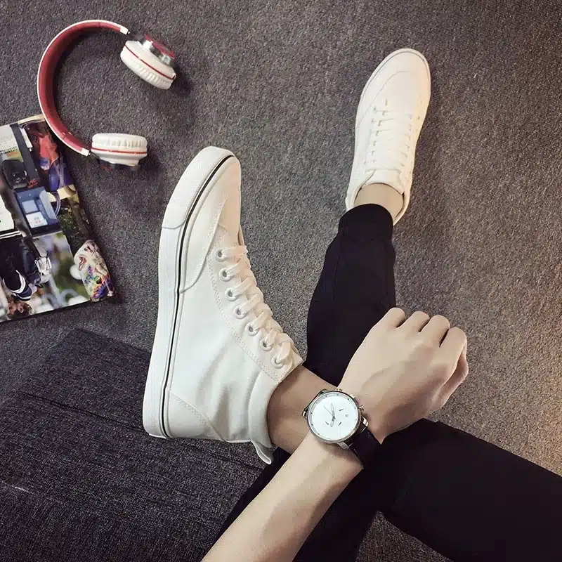 ZYYZYM Men Canvas Shoes Spring Autumn 2018 Lace-up High Style Black Fashion Flats Youth Students Shoes Hot Sale 23