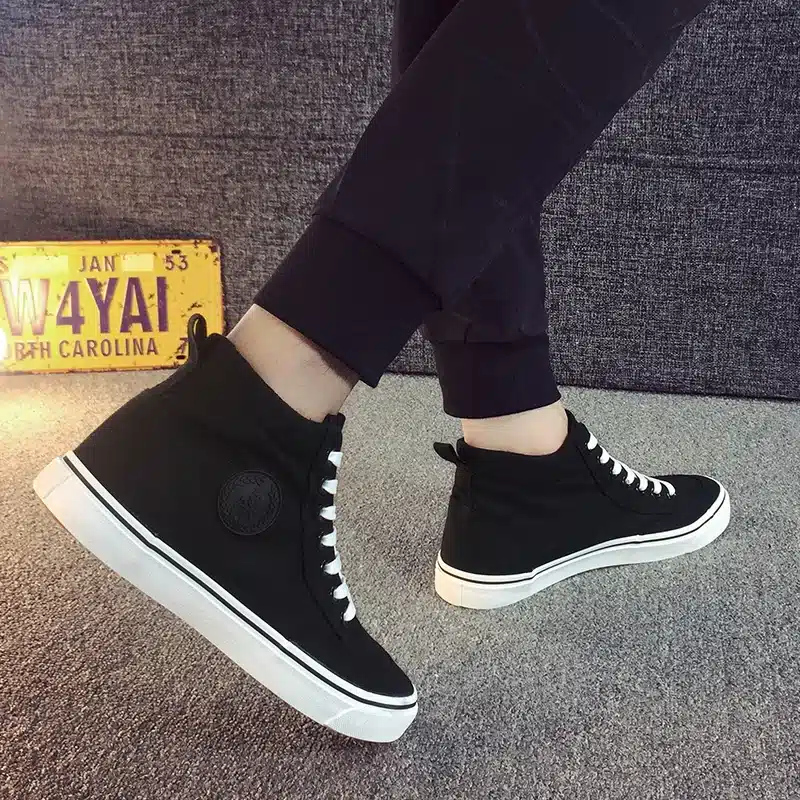ZYYZYM Men Canvas Shoes Spring Autumn 2018 Lace-up High Style Black Fashion Flats Youth Students Shoes Hot Sale 26