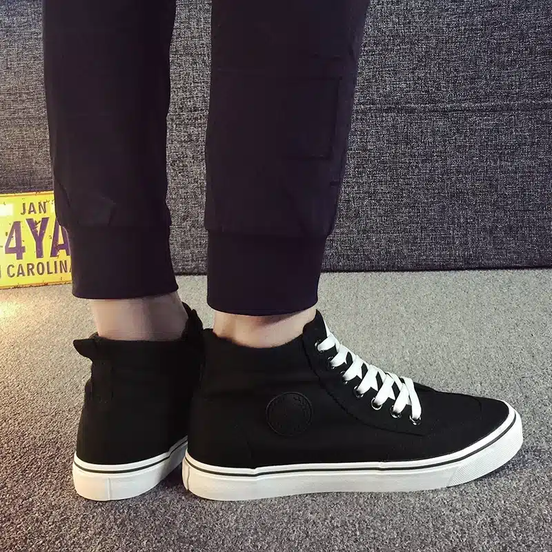 ZYYZYM Men Canvas Shoes Spring Autumn 2018 Lace-up High Style Black Fashion Flats Youth Students Shoes Hot Sale 27