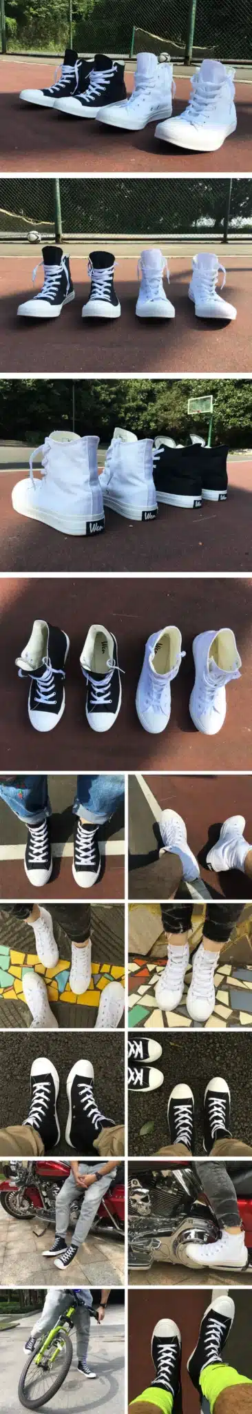 Wen Solid Color White Casual Shoes Mens Womens Vulcanized Sneakers High Top Canvas Flats Shoe Lace Up Footwear 11