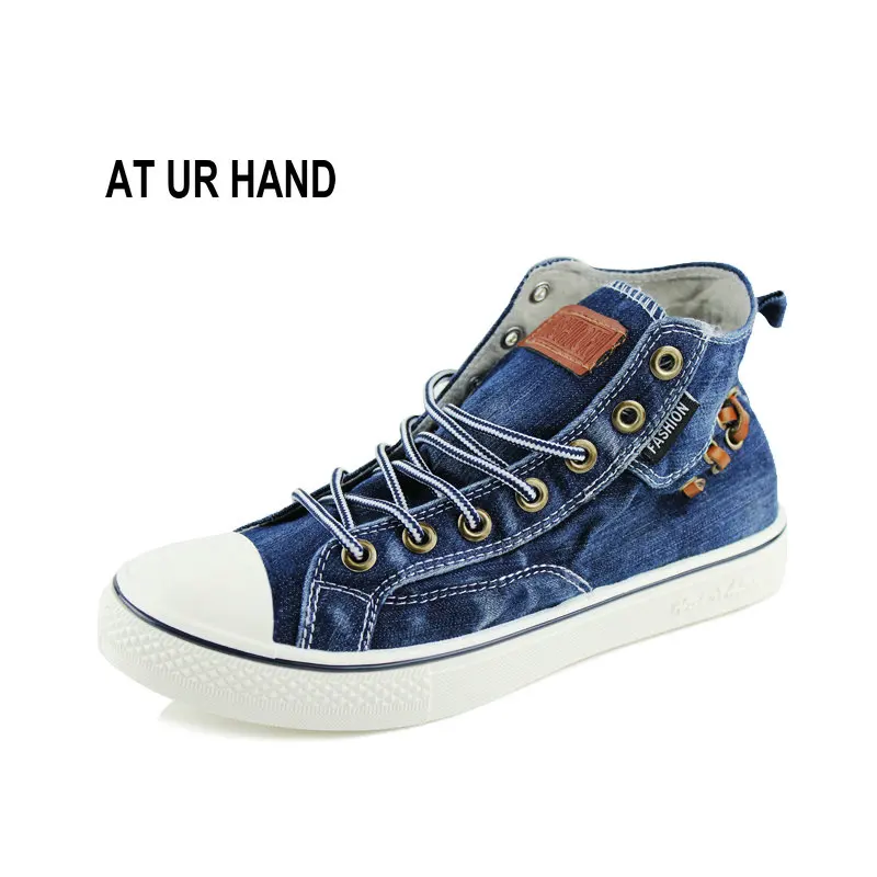 Men Canvas Shoes Fashion High top Men's Breathable Canvas Lace up Vulcanize Shoes 13