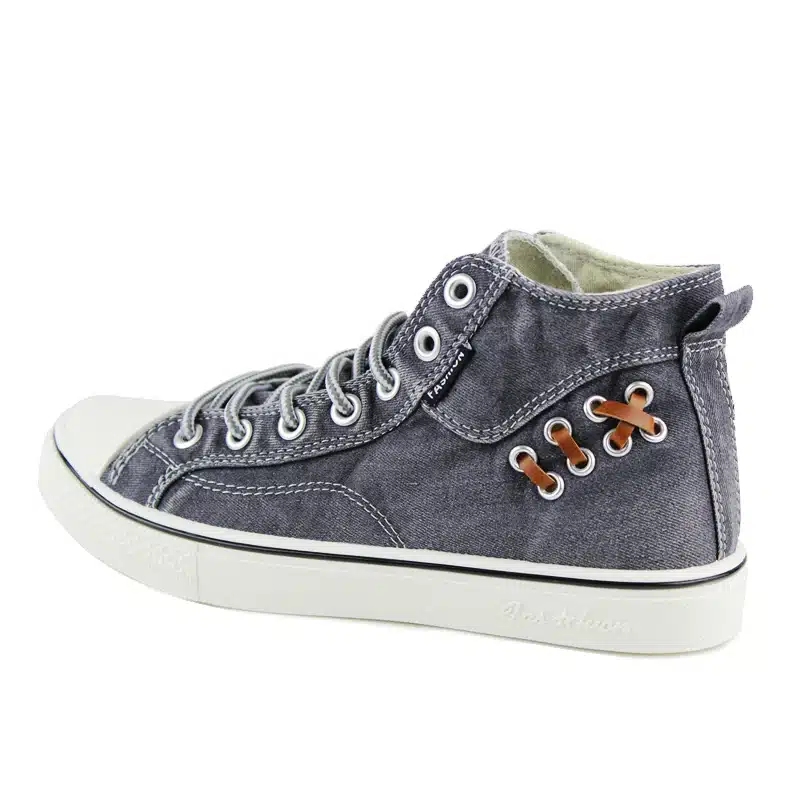 Men Canvas Shoes Fashion High top Men's Breathable Canvas Lace up Vulcanize Shoes 17