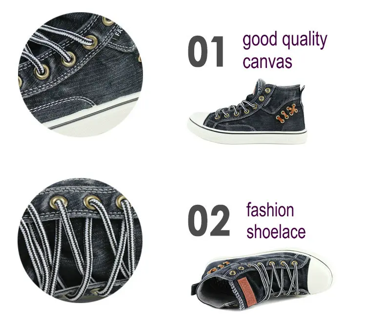 Men Canvas Shoes Fashion High top Men's Breathable Canvas Lace up Vulcanize Shoes 22
