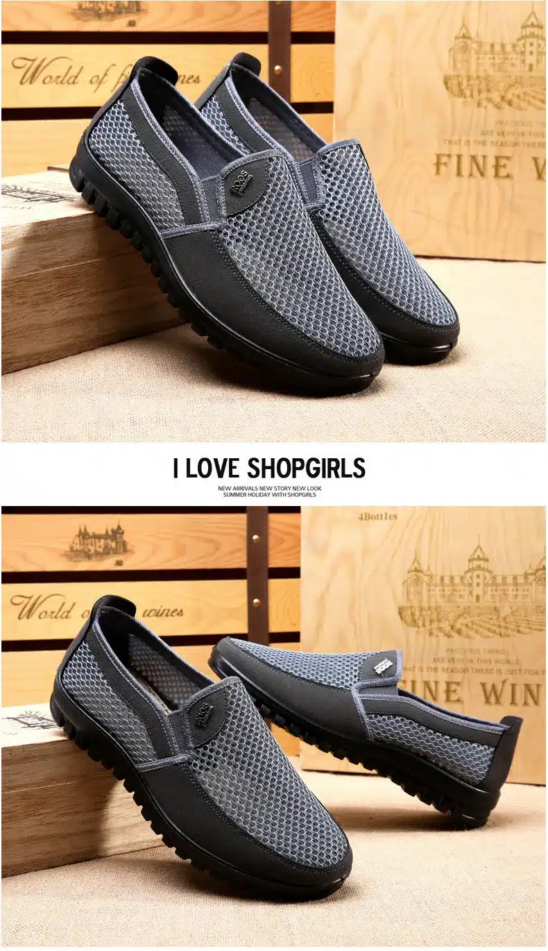 YATNTNPY Summer Mesh Shoes Men Slip-on Flat Sapatos Hollow out Comfortable Father Shoes Man Casual Moccasins Basic espadrilles 5