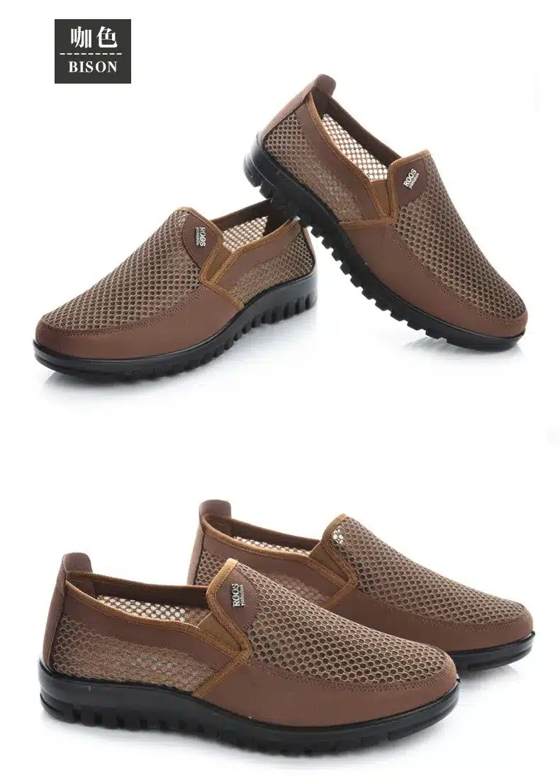 YATNTNPY Summer Mesh Shoes Men Slip-on Flat Sapatos Hollow out Comfortable Father Shoes Man Casual Moccasins Basic espadrilles 7
