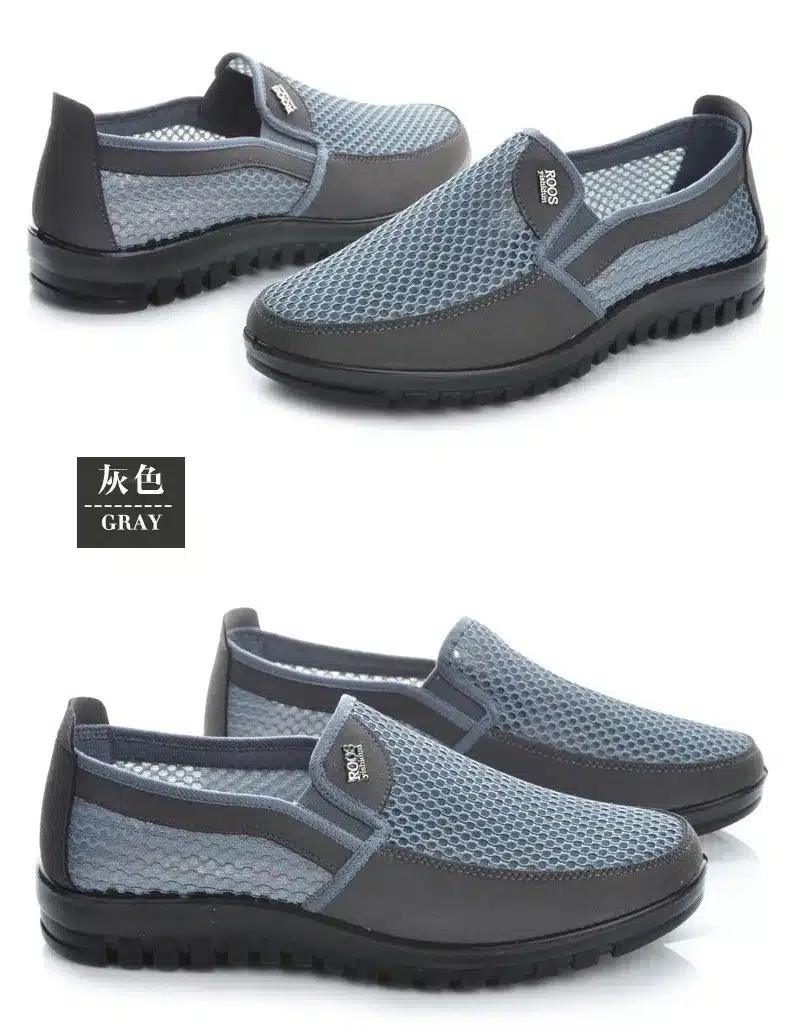 YATNTNPY Summer Mesh Shoes Men Slip-on Flat Sapatos Hollow out Comfortable Father Shoes Man Casual Moccasins Basic espadrilles 9