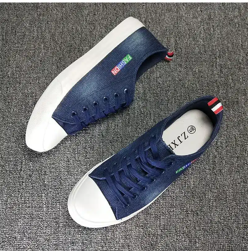 Fooraabo Fashion Mens Casual Shoes Spring Denim Canvas Shoes Breathable Men Shoes Casual Zapatos Hombre Male Summer Shoes 9