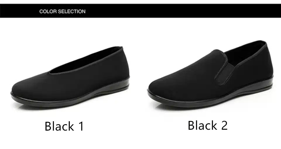 Chinese Kung Fu Shoes Bruce Lee Style Handmade Beijing Cloth Shoes Flats Men's Black Boat Shoe Breathable Father Casual Shoes 16