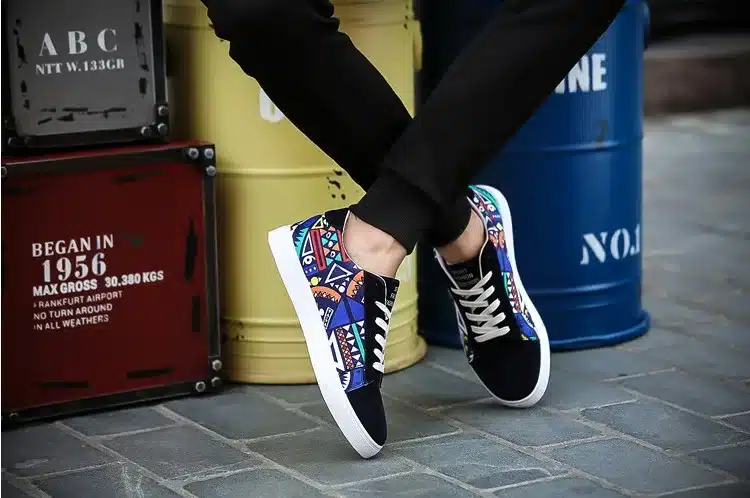 Cresfimix man's fashion canvas vulcanization shoes men leisure geometric pattern shoes male cool & comfortable lace up shoes 10