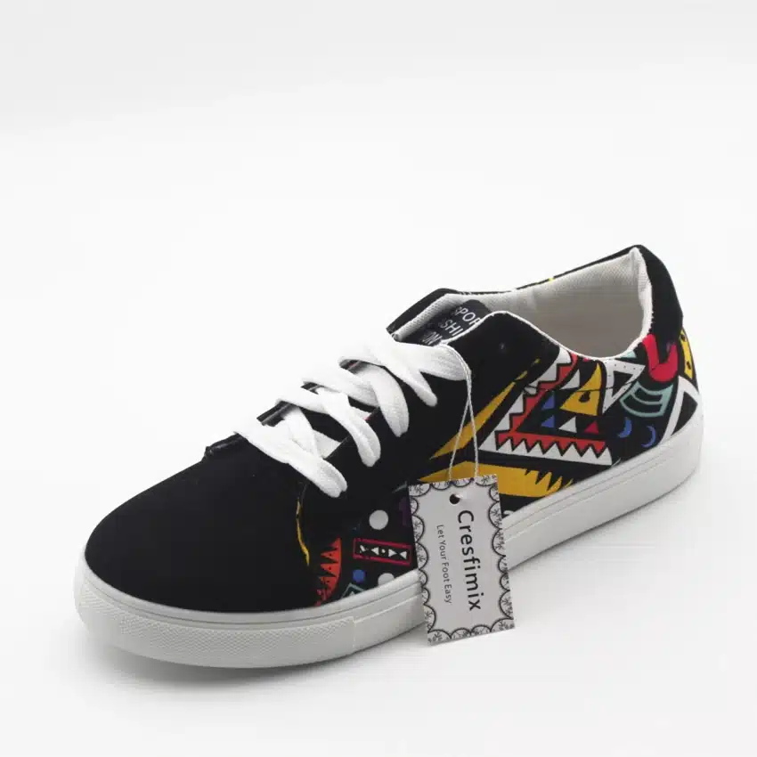 Cresfimix man's fashion canvas vulcanization shoes men leisure geometric pattern shoes male cool & comfortable lace up shoes 17