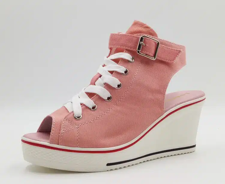 New Summer Wedges Canvas Shoes Woman Platform Sandals Ladies Open Toe Breathable Shoe Women Casual Shoes Platform Wedge Sandals 11