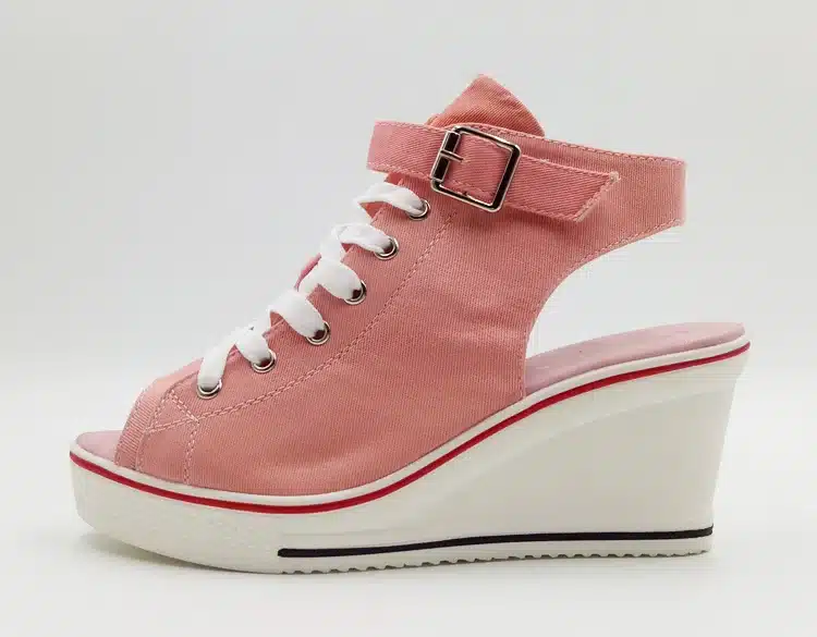 New Summer Wedges Canvas Shoes Woman Platform Sandals Ladies Open Toe Breathable Shoe Women Casual Shoes Platform Wedge Sandals 12