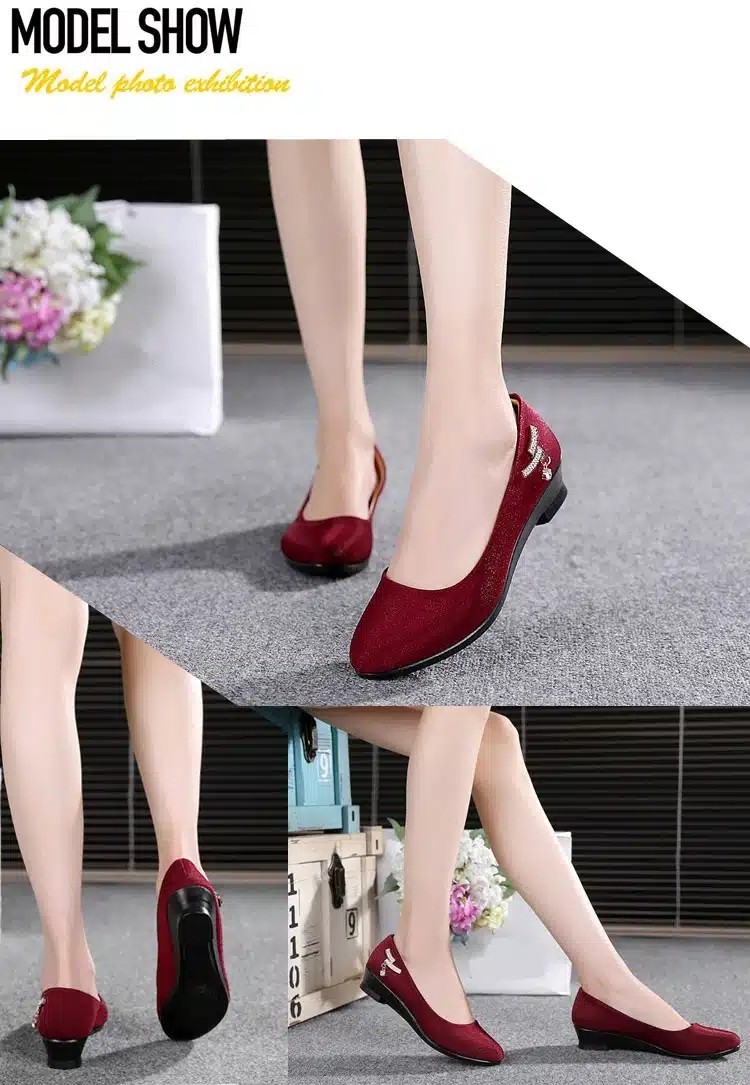 Women Ballet Shoes Women Wedges Shoes for Work Cloth Sweet Loafers Slip On Women's Pregnant Wedges Shoes Oversize Boat Shoes 4