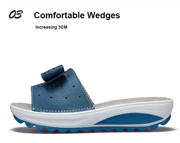 2017 New Women's Sandals Cow Leather Women Flats Shoes Platform Wedges Female Slides Beach Flip Flops Summer Shoe Lady 35-42 19