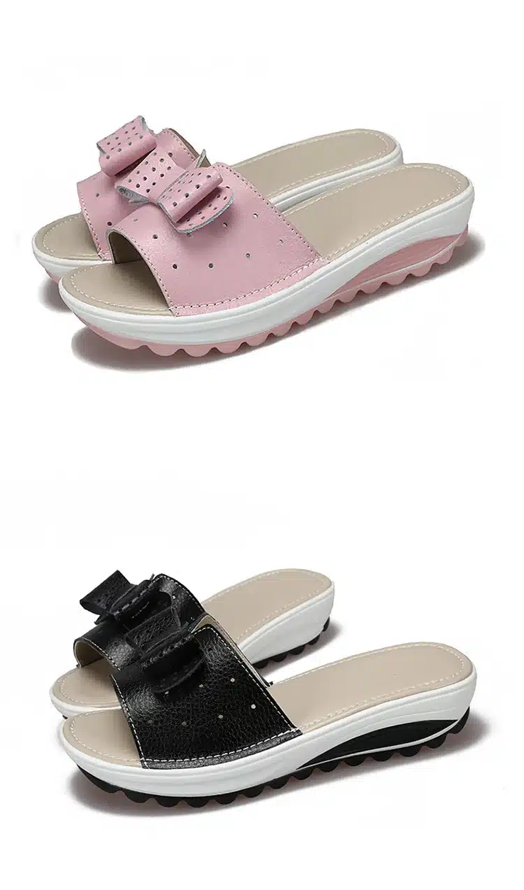 2017 New Women's Sandals Cow Leather Women Flats Shoes Platform Wedges Female Slides Beach Flip Flops Summer Shoe Lady 35-42 32