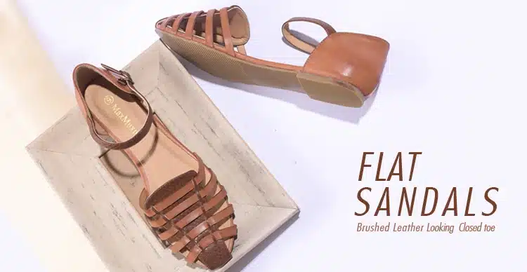 MaxMuxun Women Slingback Flat Sandals Summer Rome Ankle Strap Closed Toe Strappy Gladiator Beach Dress Sandals For Girls Shoes 1