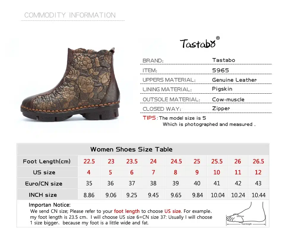 Tastabo Folk Style Martin Boots Genuine Leather Ankle Shoes Vintage Mom Women Shoes Retro Handmade Boots For Women 13