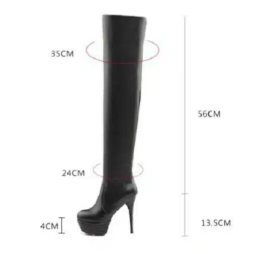 Plus Size 35-46 European American Women Boots Autumn Platform Thin Ultra High Heel Long Boot Shoes Ladies Over Knee-High Boots 2