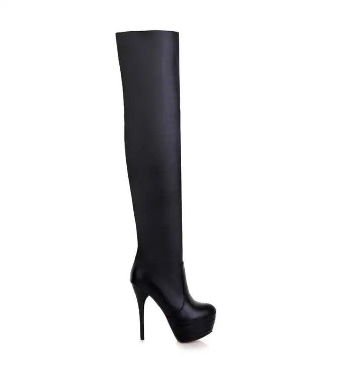 Plus Size 35-46 European American Women Boots Autumn Platform Thin Ultra High Heel Long Boot Shoes Ladies Over Knee-High Boots 15