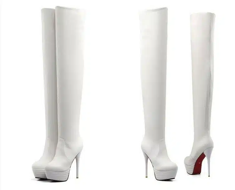 Plus Size 35-46 European American Women Boots Autumn Platform Thin Ultra High Heel Long Boot Shoes Ladies Over Knee-High Boots 18