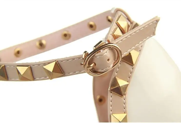 HOT Pumps 2017 Women's shoes Summer style fashion female sandals rivet Metal decoration pu leather style women high heels 10