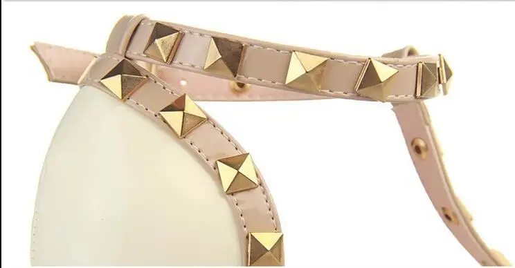 HOT Pumps 2017 Women's shoes Summer style fashion female sandals rivet Metal decoration pu leather style women high heels 11