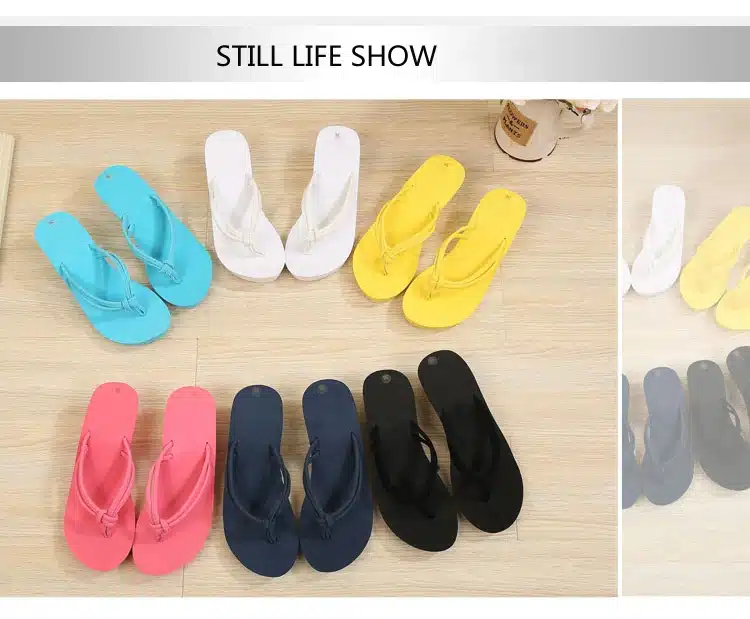 Pu Rubber Slip-on Casual Plain Fashion Sandals Shoes Beach Flat Wedge Flip Flops Lady Slippers Women 2018 summer style 16
