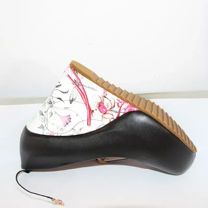 WETKISS Fashion Ankle Strap High Wedges Platform Pumps For Women Casual Elegant Flower Print Wedges Platform Shoes mary jane 25