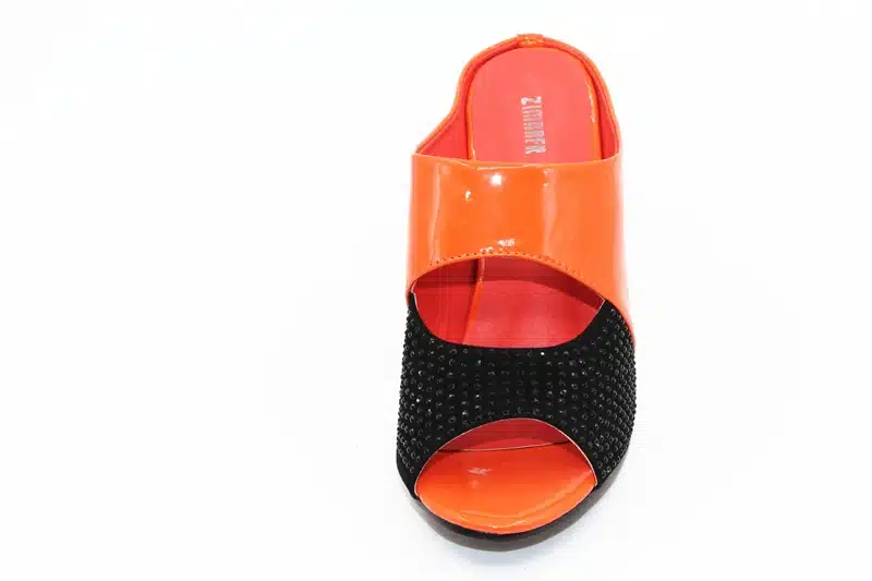 ZIMNAFR brand 2017 hot sale women genuine leather slippers rhinestone thick high-heeled sandals open toe plus szie 34-42 5