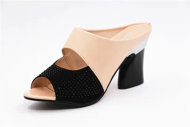 ZIMNAFR brand 2017 hot sale women genuine leather slippers rhinestone thick high-heeled sandals open toe plus szie 34-42 11