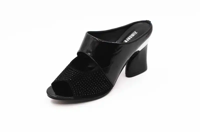 ZIMNAFR brand 2017 hot sale women genuine leather slippers rhinestone thick high-heeled sandals open toe plus szie 34-42 15