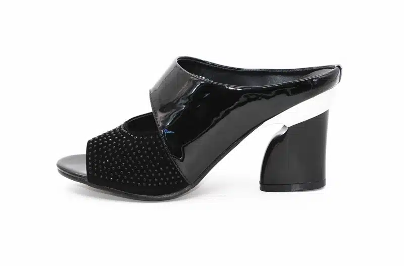 ZIMNAFR brand 2017 hot sale women genuine leather slippers rhinestone thick high-heeled sandals open toe plus szie 34-42 18