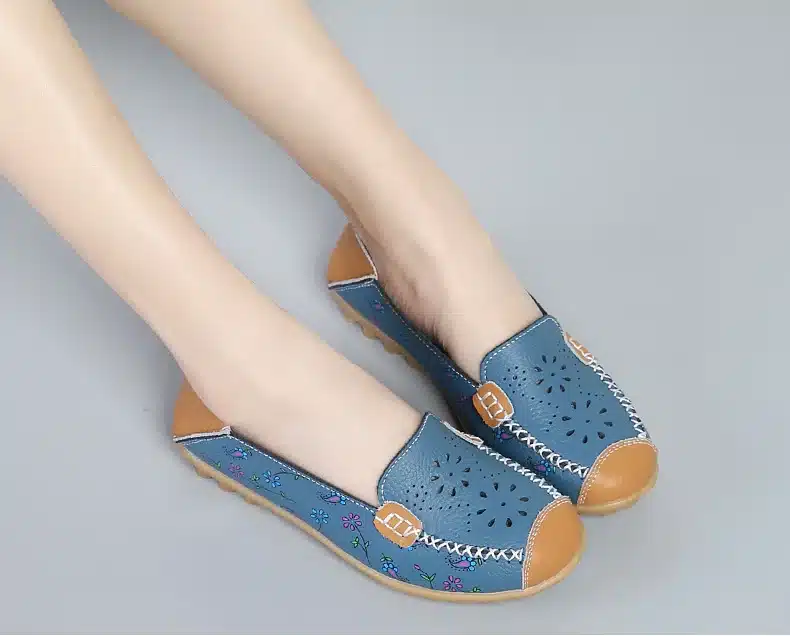 2017 New Women Casual Shoes Soft Real Leather Femal Flats Breathable Woman Loafers Leisure Boat Shoe Mocassins Driving Footwear 17
