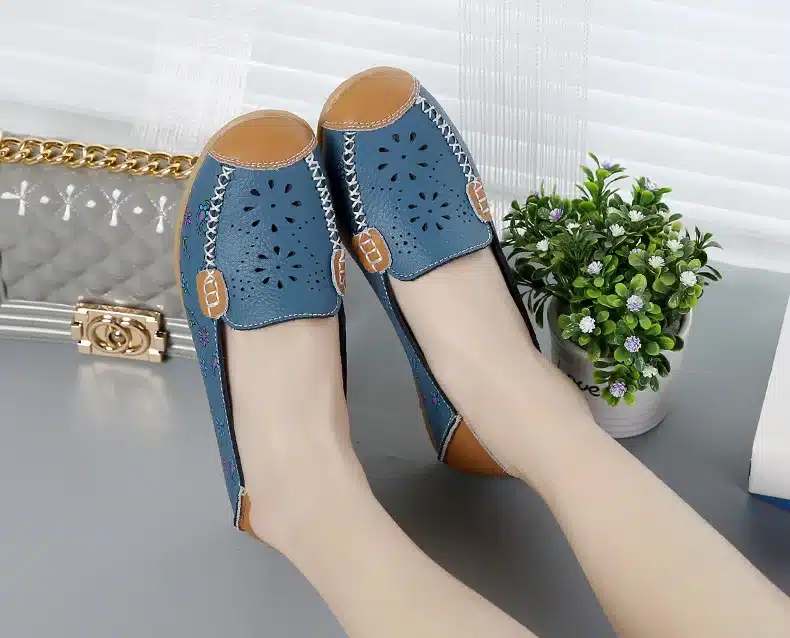 2017 New Women Casual Shoes Soft Real Leather Femal Flats Breathable Woman Loafers Leisure Boat Shoe Mocassins Driving Footwear 18