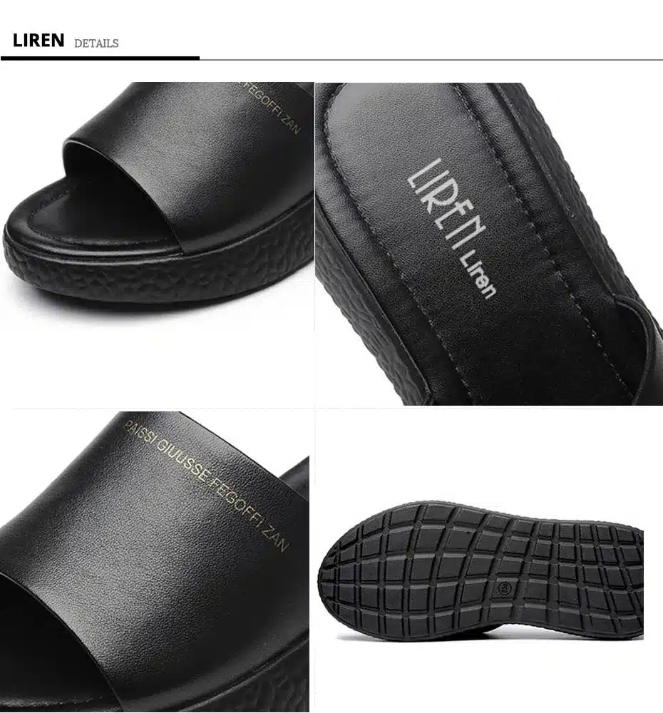 LIREN Size 40 Women Shoes Summer Comfortable Breathable Soft Bottom Slippers Handmade Casual Womens Shoes Genuine Leather Flats 6