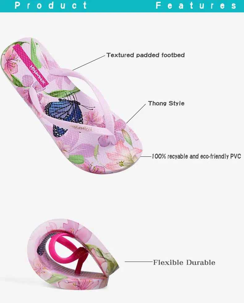 Hotmarzz Women Beach Flip Flops Butterfly Floral 2018 Summer Fashion Slippers Ladies Comfy House Shoes Woman Home Flat Sandals 17