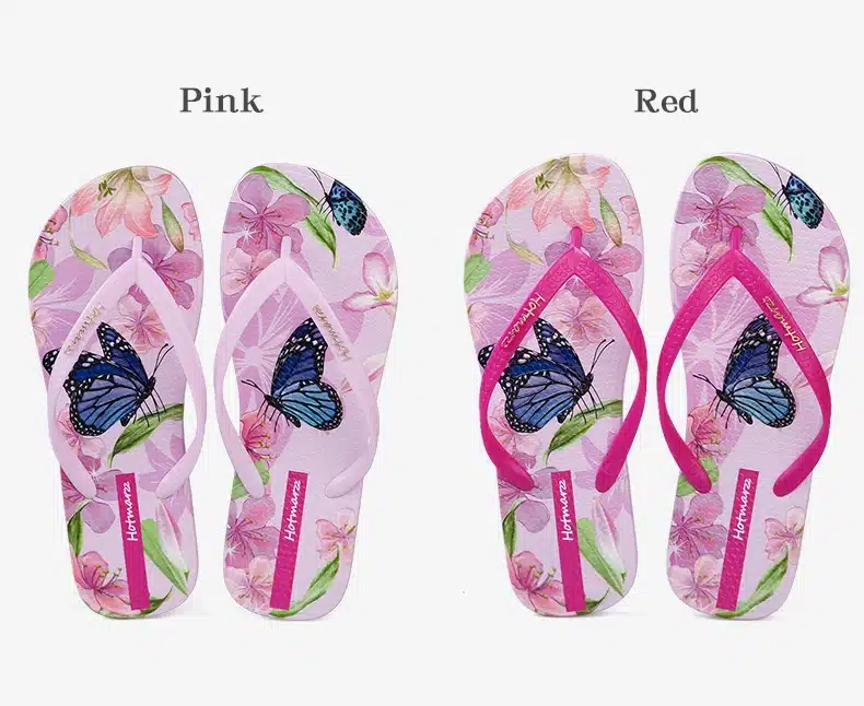 Hotmarzz Women Beach Flip Flops Butterfly Floral 2018 Summer Fashion Slippers Ladies Comfy House Shoes Woman Home Flat Sandals 22
