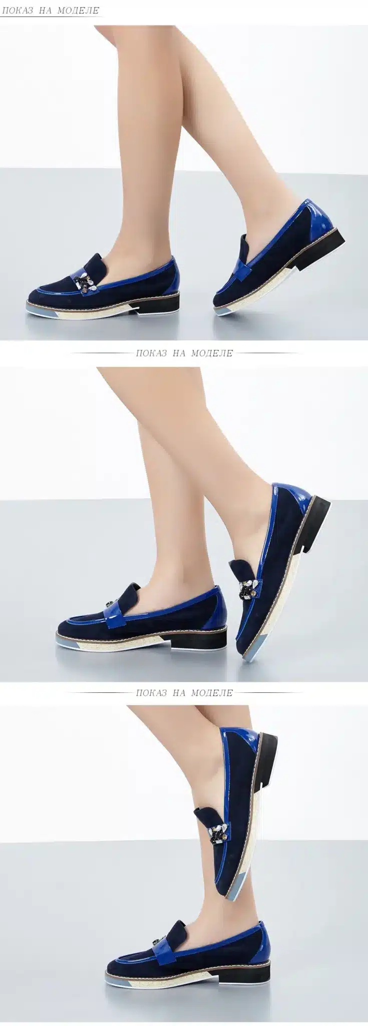 Leather shoes woman 2017 Spring Autumn Blue Black Brown Round Toe Casual shoes for women Basic model Free shipping BASSIRIANA 8
