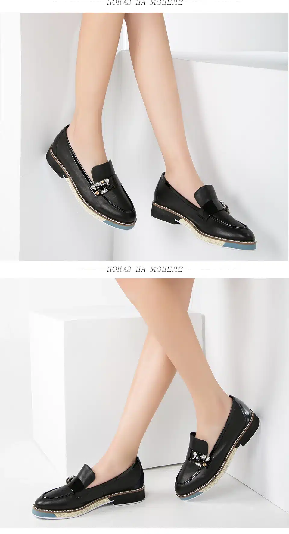 Leather shoes woman 2017 Spring Autumn Blue Black Brown Round Toe Casual shoes for women Basic model Free shipping BASSIRIANA 12