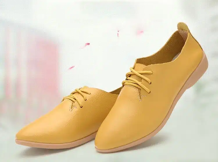 Casual Ballet Shoes Women Soft Genuine Leather Women's Loafers Slip On Woman Flats Shoe Flexible Peas Footwear Large Size 35-41 3
