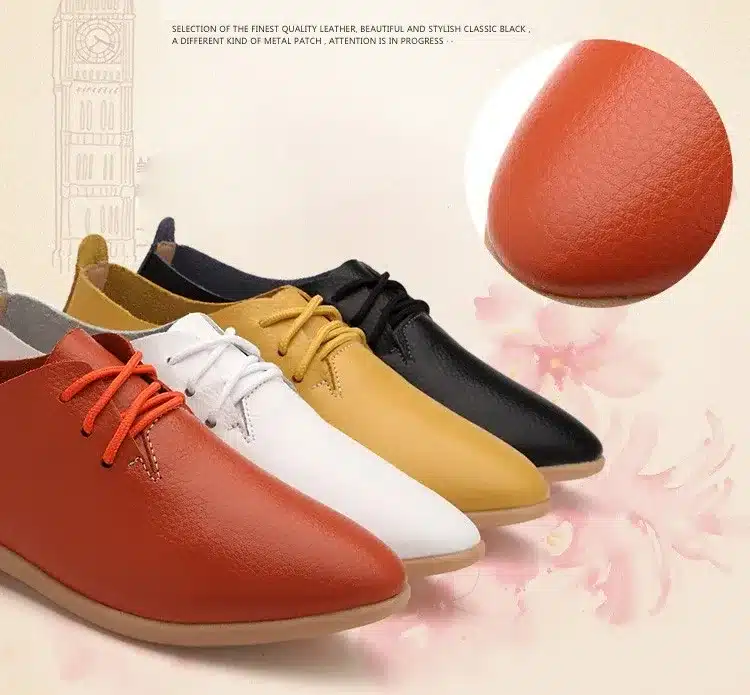 Casual Ballet Shoes Women Soft Genuine Leather Women's Loafers Slip On Woman Flats Shoe Flexible Peas Footwear Large Size 35-41 5