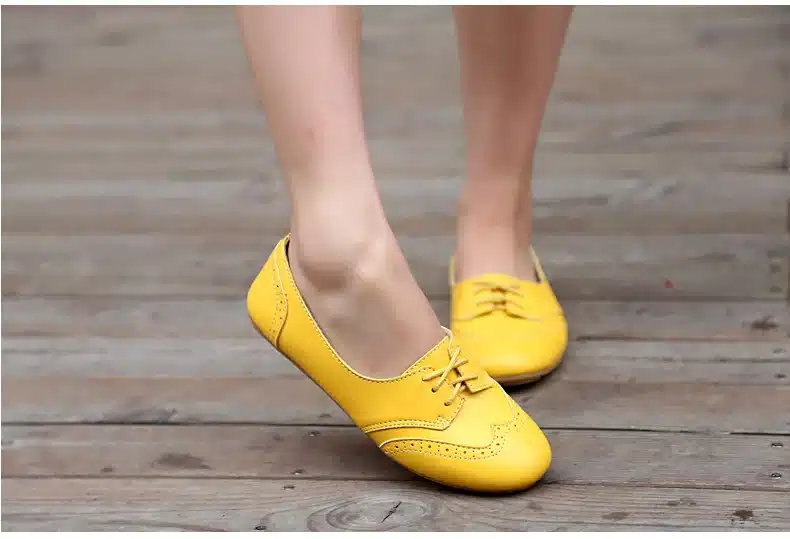 Shoes Women 2017 Top Quality Women's Loafers Lace-Up Female Flats Shoe Ladies Casual Driving Shoes Low Heel Nurse Boat Footwear 12