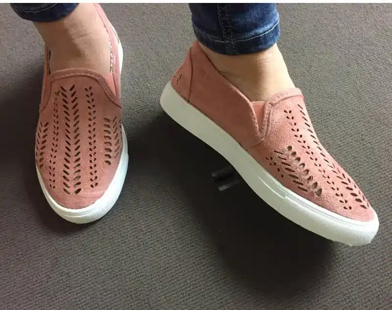 MCCKLE 2018 Women's Vulcanize Cut-outs Flat Brand Slip-on Platform Elastic Band Ladies Style Loafers Flock Woman Female Shoes 15