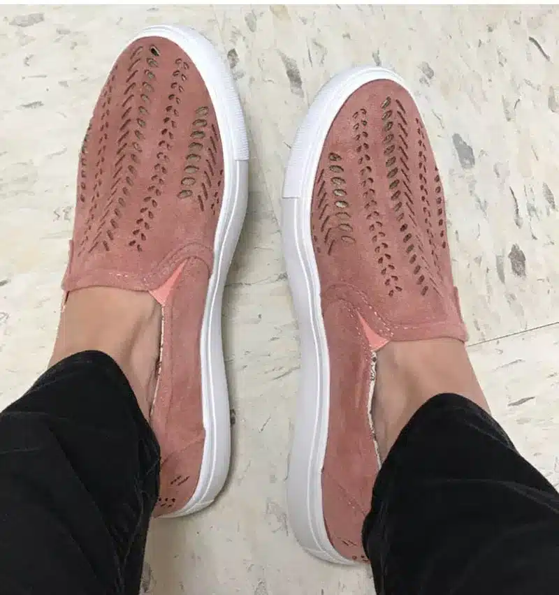 MCCKLE 2018 Women's Vulcanize Cut-outs Flat Brand Slip-on Platform Elastic Band Ladies Style Loafers Flock Woman Female Shoes 16