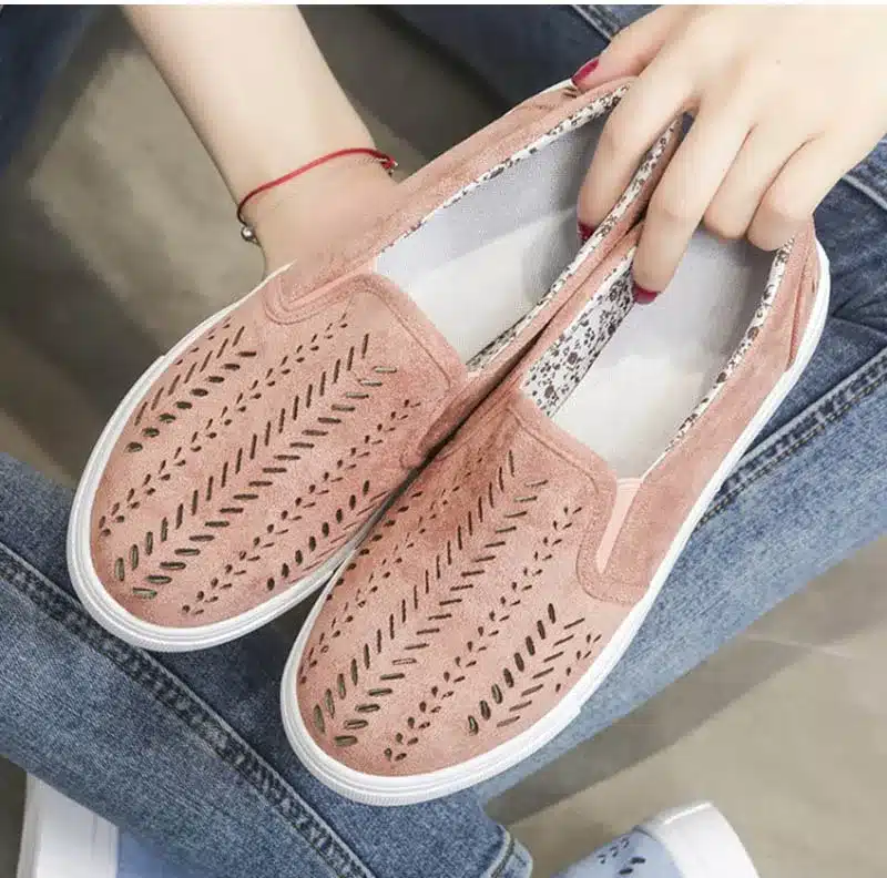 MCCKLE 2018 Women's Vulcanize Cut-outs Flat Brand Slip-on Platform Elastic Band Ladies Style Loafers Flock Woman Female Shoes 17